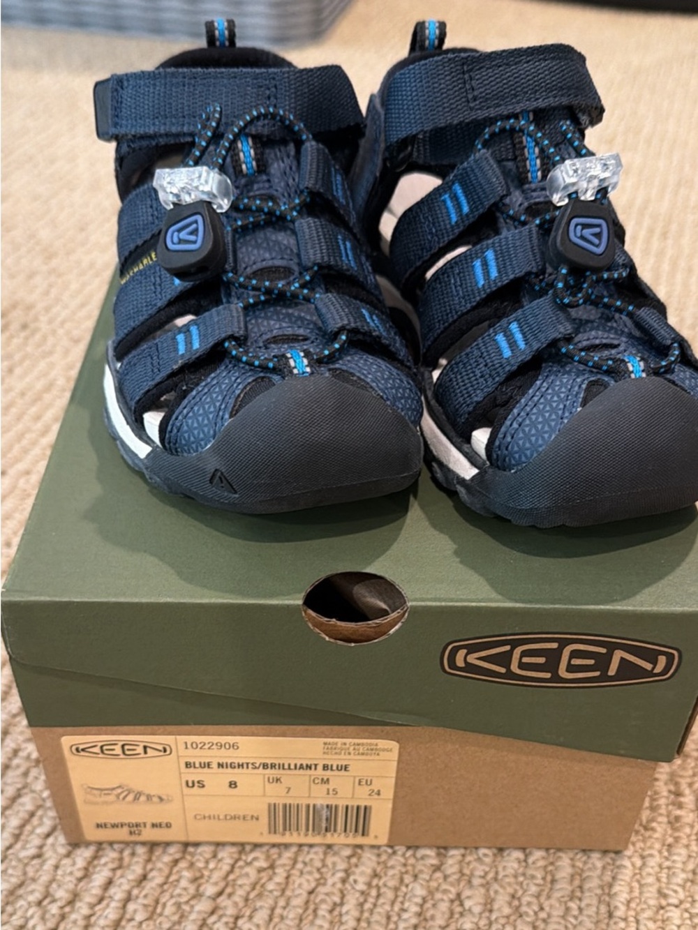 Keen Newport Neo H2 Little Kids Navy Sport Hiking Outdoor Sandals Size 8